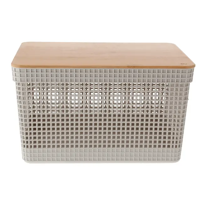 CAIXA 22 CM X 39 CM X 29 CM GRID BAMBU - OFF WHITE/BAMBU - Foto 2