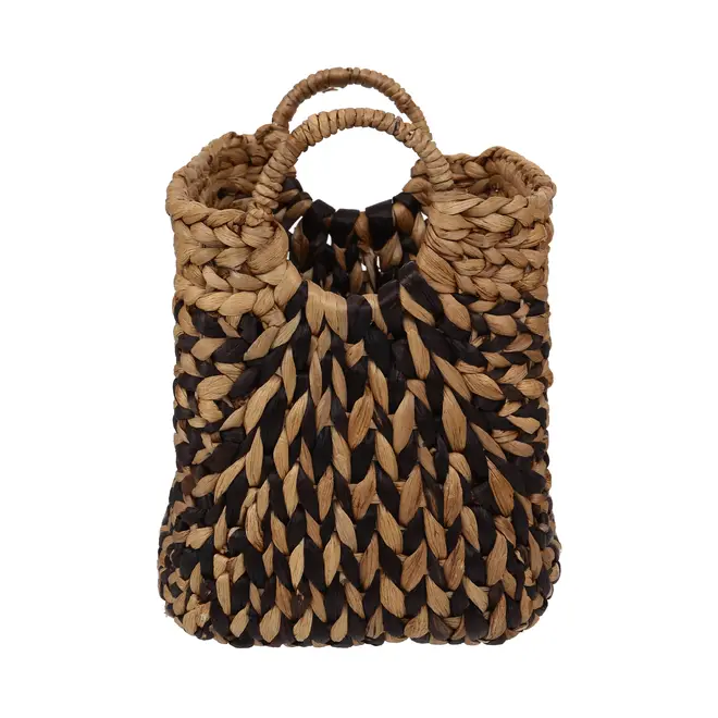 CESTO 25 CM X 40 CM X 33 CM AGUAPÉ - FIBRA NATURAL/PRETO - Foto 6