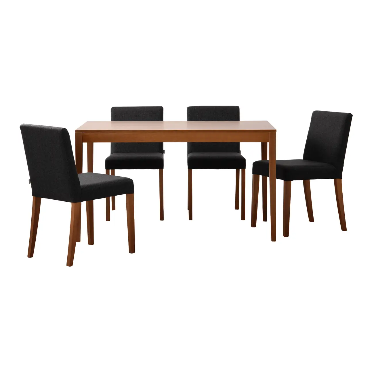 MESA COM 4 CADEIRAS NOAH/PROSA - NOZES/PRETO - Foto 1