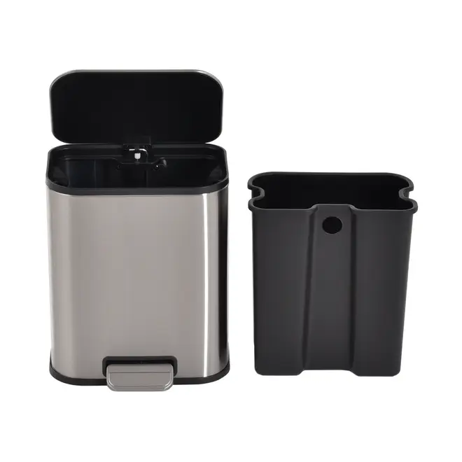 LIXEIRA 5 L LEXING - INOX/PRETO - Foto 4
