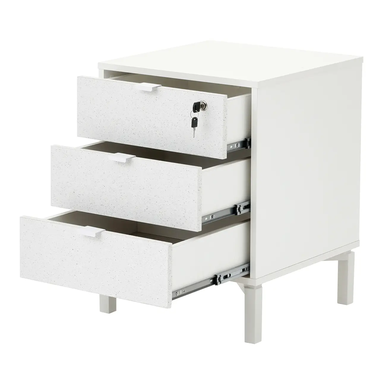 GAVETEIRO PARA ESCRITÓRIO 3 GAVETAS SLEEK - BRANCO/GRANILITE - Foto 5