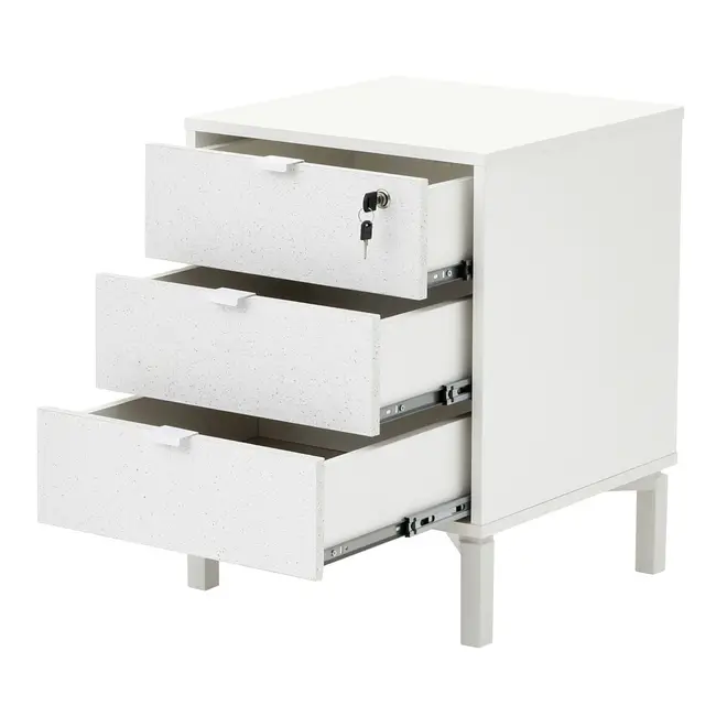 GAVETEIRO PARA ESCRITÓRIO 3 GAVETAS SLEEK - BRANCO/GRANILITE - Foto 5
