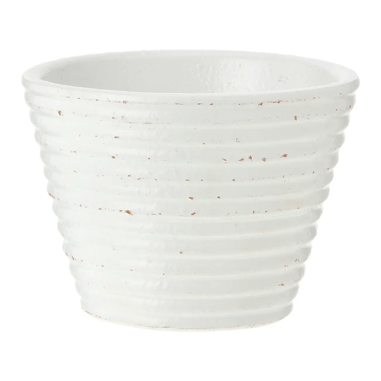 CACHEPÔ 10 CM ONDULLE - BRANCO/ PATINA PROVENÇAL - Foto 1