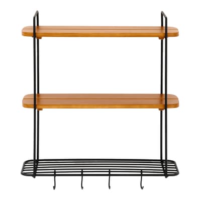PRATELEIRA TRIPLA COM GANCHOS 62 CM X 60 CM X 21 CM WALLPORT
