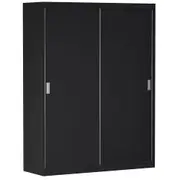 GUARDA-ROUPA DE CASAL 2 PORTAS DE CORRER 180 NOVILE - PRETO/BRANCO - Foto 13