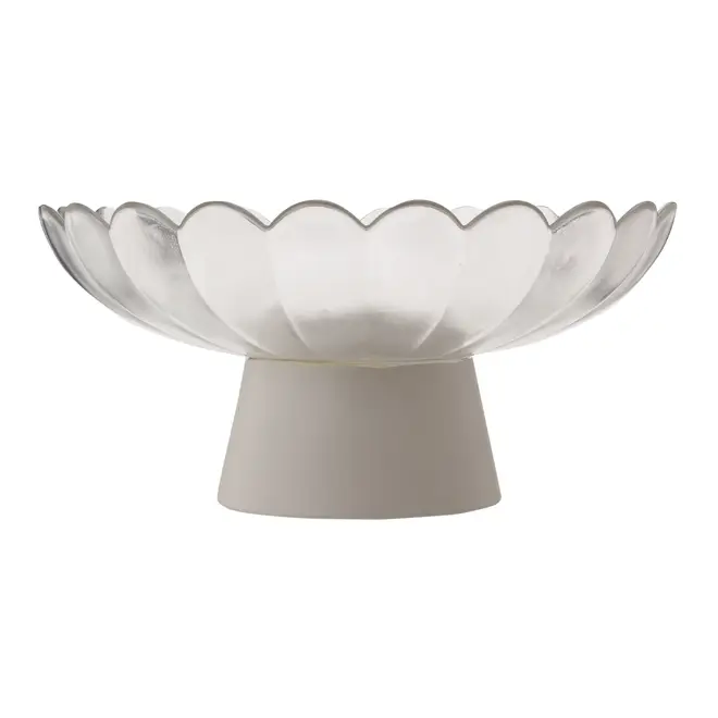 CENTRO DE MESA 25 CM LOUIS - INCOLOR/CINZA - Foto 2