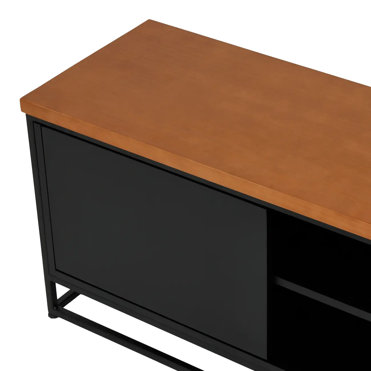 RACK 2 PORTAS 1,40 M X 35 CM SHELVES - PRETO/NOZES - Foto 7