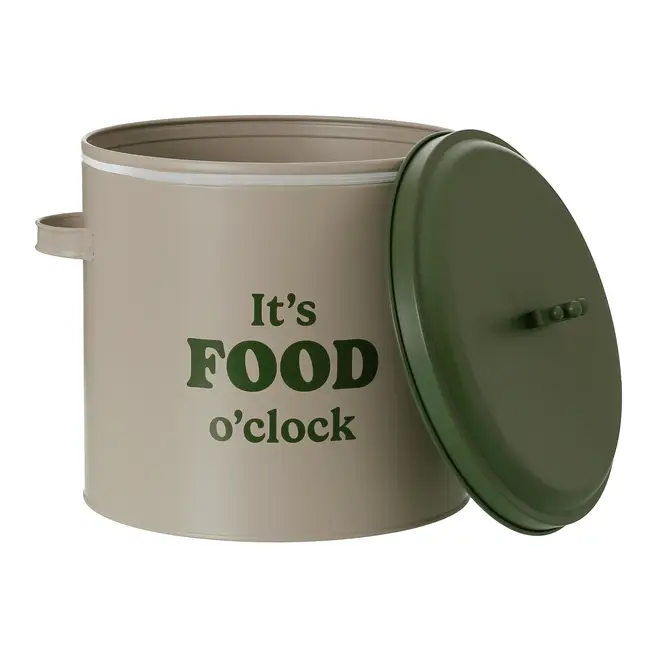 POTE PARA RAÇÃO IT'S FOOD O'CLOCK - BEGE/MUSGO - Foto 7