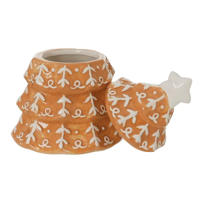 POTE DECORATIVO ÁRVORE VILAREJO NOEL - CASCA DE URUCUM/BRANCO - Foto 6