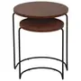 MESA LATERAL CONJUNTO COM 2 PEÇAS LOOP - PRETO/NOZES - Foto 3