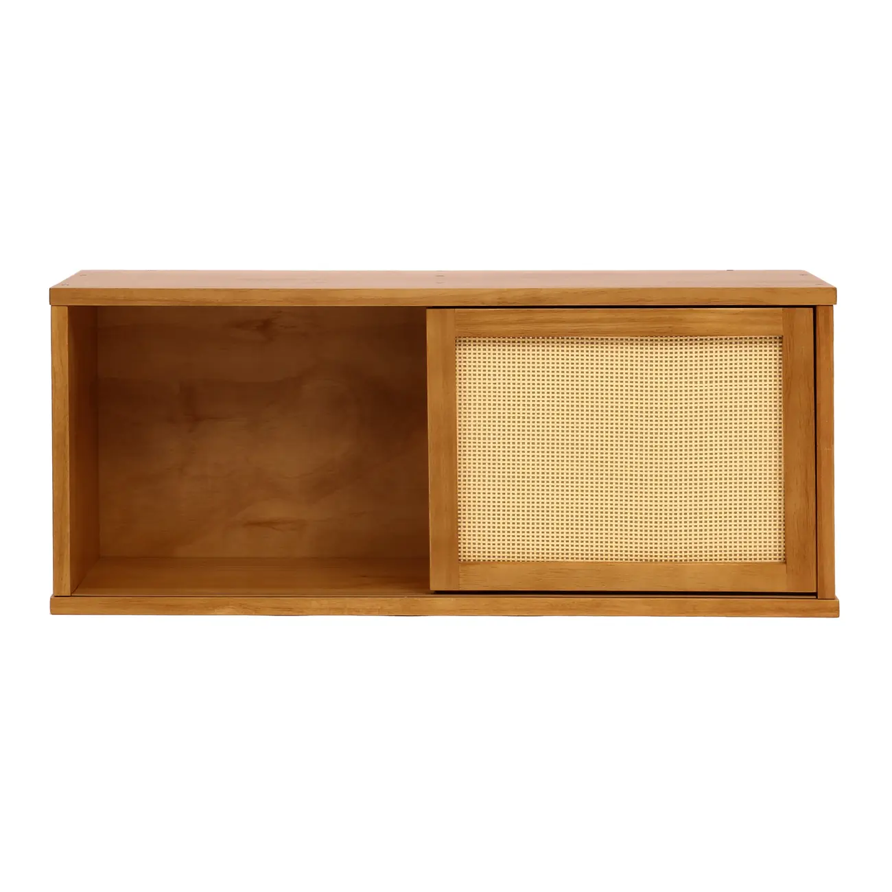 NICHO 1 PORTA DE CORRER COM PALHINHA 34 CM X 80 CM X 25 CM PALHANDI - AMÊNDOA/NATURAL - Foto 2