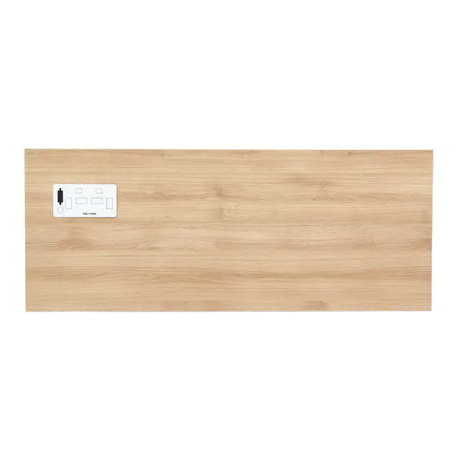MESA DE ESCRITÓRIO 1,50 M X 60 CM COM CAIXA PARA CONECTIVIDADE ALETA - BRANCO/OAK TAMMI - Foto 7