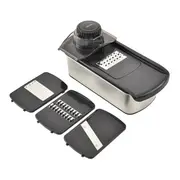 FATIADOR/RALADOR MULTIUSO COM MANDOLIN GAUT CHEF - INOX/PRETO - Foto 7