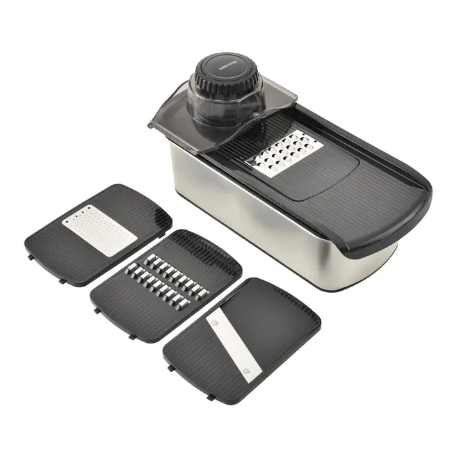 FATIADOR/RALADOR MULTIUSO COM MANDOLIN GAUT CHEF - INOX/PRETO - Foto 7