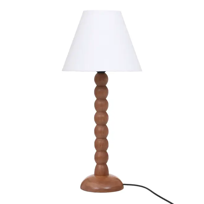 LUMINÁRIA DE MESA TORNIO C/CUP M - NOZES/BRANCO - Foto 1