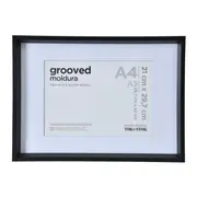 MOLDURA A4 21 CM X 29 CM GROOVED - PRETO - Foto 1