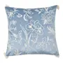 CAPA PARA ALMOFADA 45 CM X 45 CM CHAMPS DE FLEURS - BLEU CENDRÉ/NATURAL - Foto 1