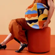 PRATO PARA SERVIR/PIZZA MULHER PÁSSARO DANÇA - MULTICOR - Foto 4