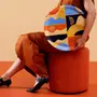 PRATO PARA SERVIR/PIZZA MULHER PÁSSARO DANÇA - MULTICOR - Foto 4