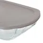 TRAVESSA REFRATRÁRIA COM TAMPA 39 CM X 24 CM DOLIA GLASS - INCOLOR/CAMELO - Foto 6