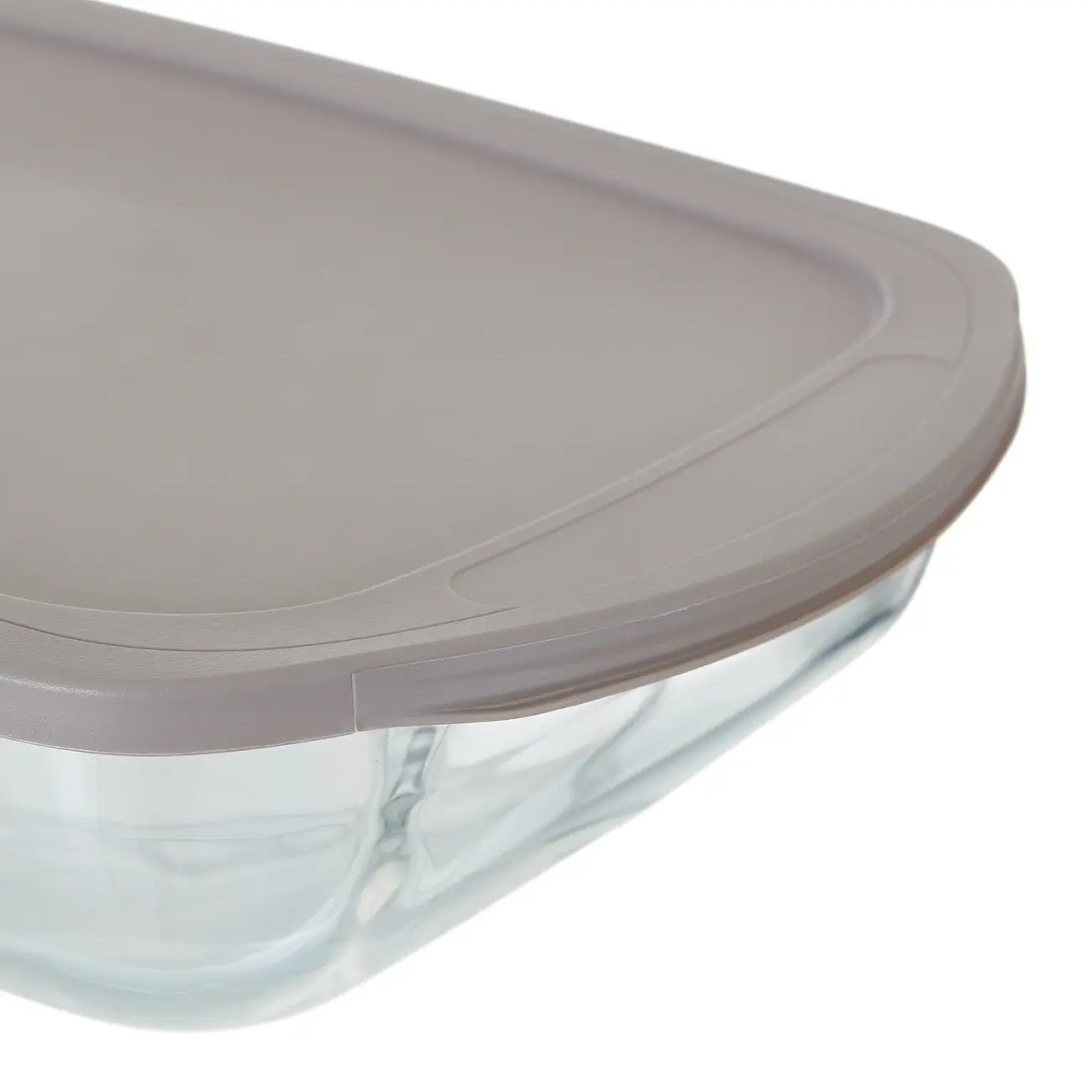 TRAVESSA REFRATRÁRIA COM TAMPA 39 CM X 24 CM DOLIA GLASS - INCOLOR/CAMELO - Foto 6