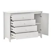 CÔMODA 4 GAVETAS/1 PORTA 1,22 M X 50 CM MON DIEU - BRANCO - Foto 6