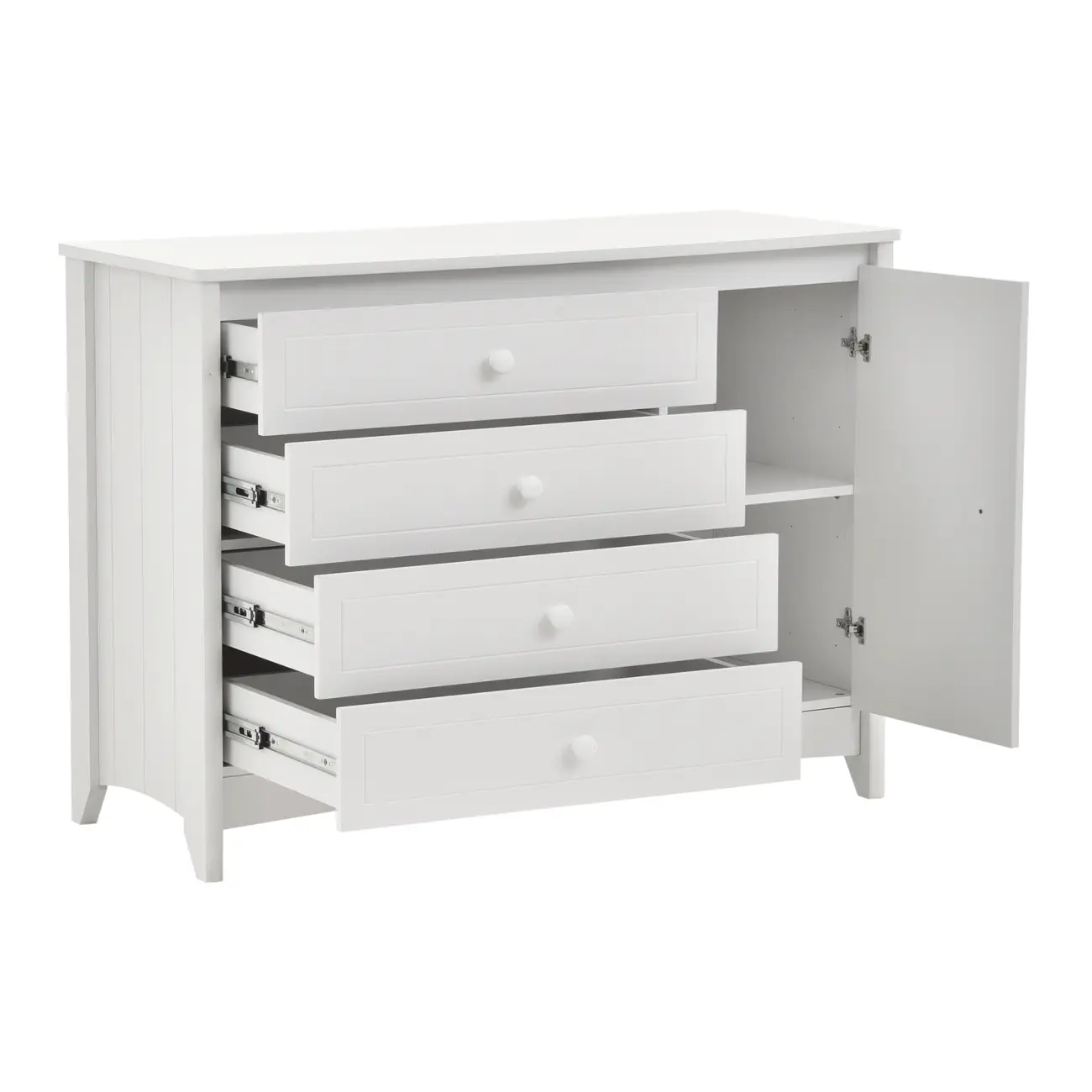 CÔMODA 4 GAVETAS/1 PORTA 1,22 M X 50 CM MON DIEU - BRANCO - Foto 6