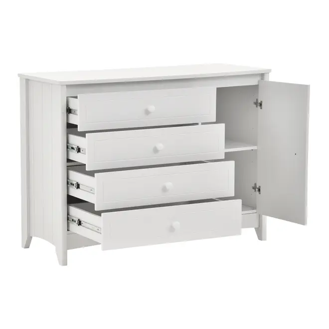 CÔMODA 4 GAVETAS/1 PORTA 1,22 M X 50 CM MON DIEU - BRANCO - Foto 6