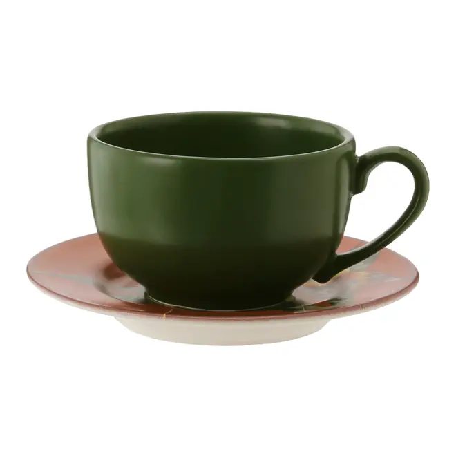 XÍCARA CHÁ 250 ML FLORA ÚNICA - OLD COPPER/VERDE - Foto 3