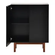 BUFFET 2 PORTAS 80 CM X 40 CM POINT - PRETO/NOZES - Foto 3