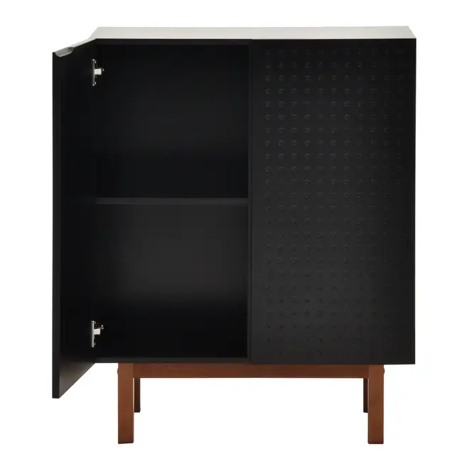 BUFFET 2 PORTAS 80 CM X 40 CM POINT - PRETO/NOZES - Foto 3