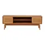 TAUARI/FIBRA CLARA - RACK 2 PORTAS DE CORRER 1,80 M X 40 CM COM PALHINHA ARES