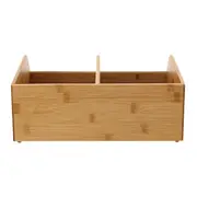 ORGANIZADOR EMPILHÁVEL 34 CM X 31 CM COM 2 DIVISÓRIAS BAMBOO - BAMBU - Foto 6
