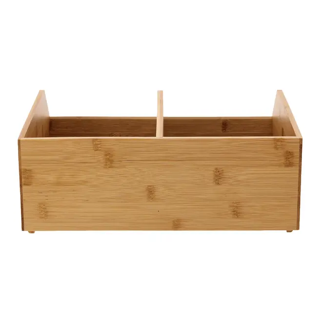 ORGANIZADOR EMPILHÁVEL 34 CM X 31 CM COM 2 DIVISÓRIAS BAMBOO - BAMBU - Foto 6