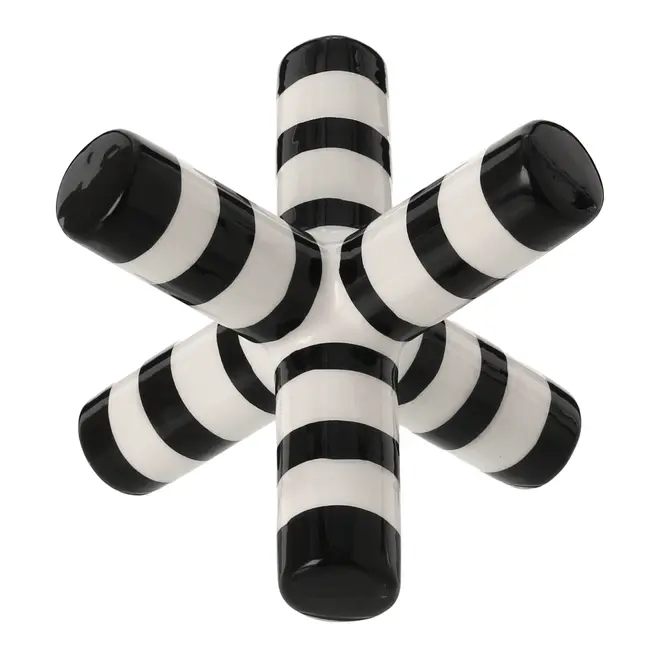 ADORNO MESA 10 CM JOY - PRETO/BRANCO - Foto 1