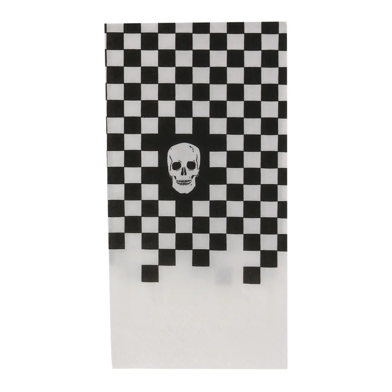 GUARDANAPO 39 CM X 39 CM PACOTE COM 20 PEÇAS CAVEIRA - BRANCO/PRETO - Foto 1
