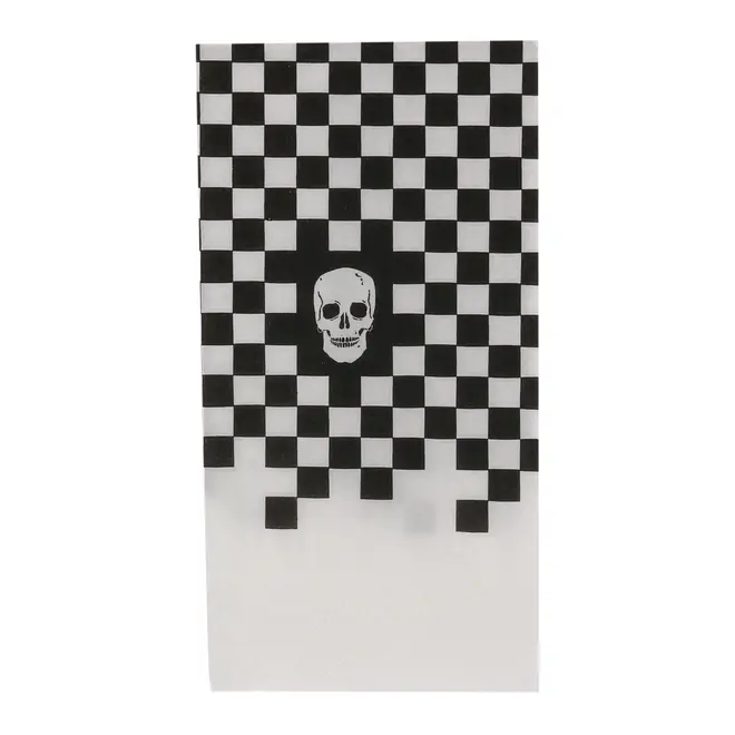 GUARDANAPO 39 CM X 39 CM PACOTE COM 20 PEÇAS CAVEIRA - BRANCO/PRETO - Foto 1