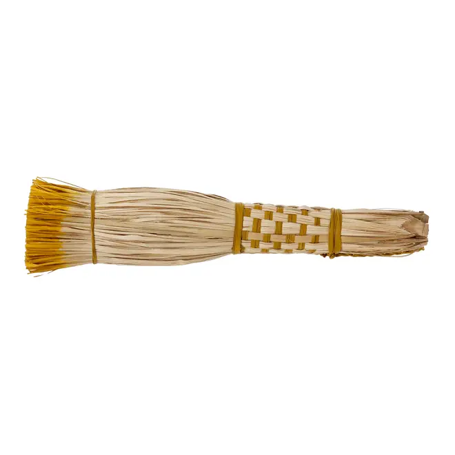 VASSOURA DECORATIVA ACARI - FIBRA CLARA/AMARELO - Foto 3