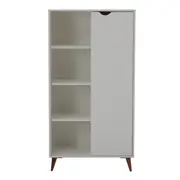 ARMÁRIO PARA ESCRITÓRIO ALTO 1 PORTA LIN - BRANCO/NOZES - Foto 1