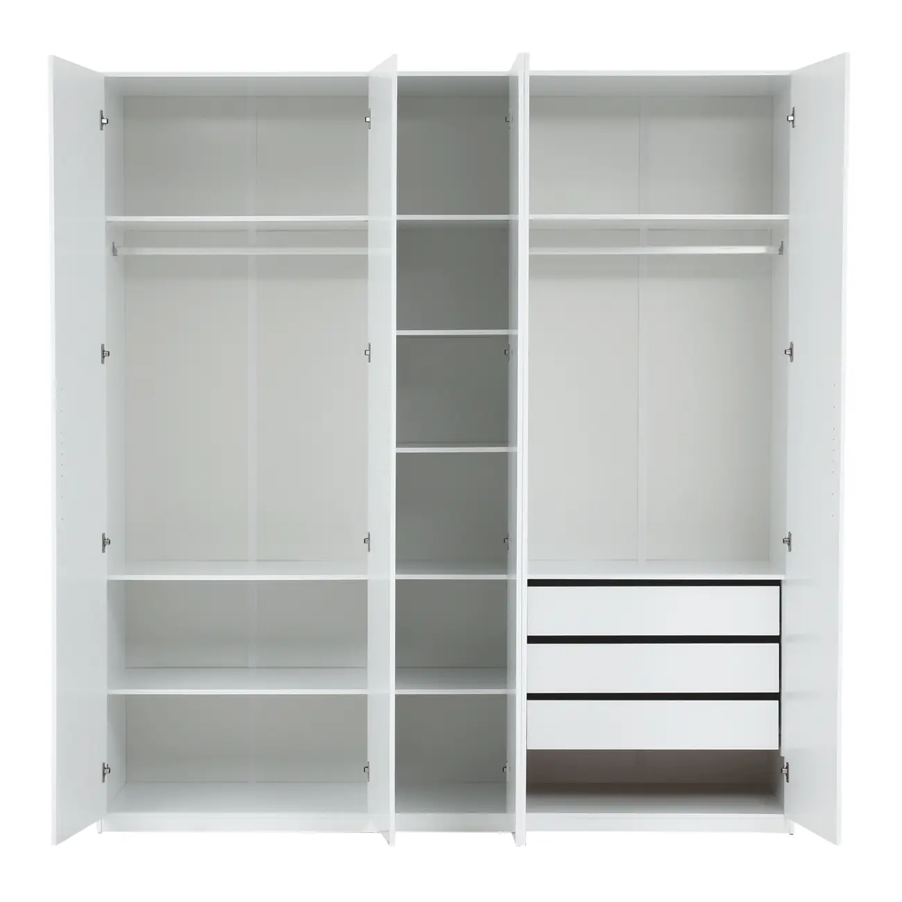 GUARDA-ROUPA DE CASAL 5 PORTAS 3 GAVETAS 45 MAXIMUS - BRANCO - Foto 6
