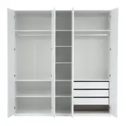 GUARDA-ROUPA DE CASAL 5 PORTAS 3 GAVETAS 45 MAXIMUS - BRANCO - Foto 6
