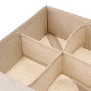 CESTO ORGANIZADOR DOBRÁVEL COM 6 DIVISÓRIAS QUADRADAS COTTON LINNEN - NATURAL - Foto 6