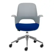 CADEIRA HOME OFFICE VÓRTEX - CINZA CLARO/AZUL COBALTO - Foto 2