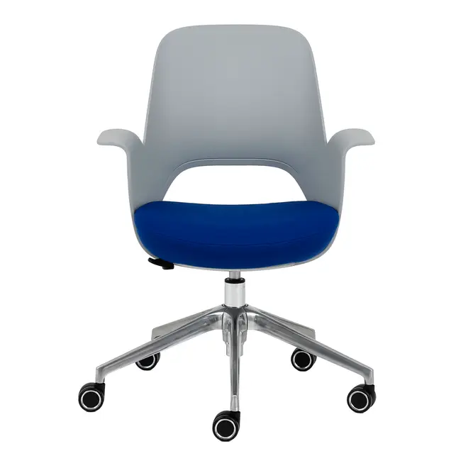 CADEIRA HOME OFFICE VÓRTEX - CINZA CLARO/AZUL COBALTO - Foto 2