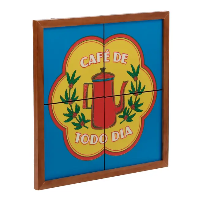 QUADRO 33 CM X 33 CM MEMÓRIA INTERIOR CAFÉ - NOZES/AZUL HISTÓRICO - Foto 2