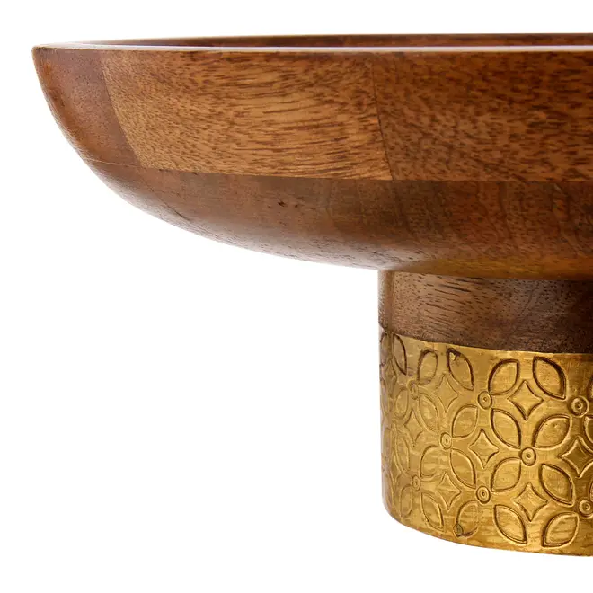 CENTRO DE MESA 28 CM BERWICK - NOZES/OURO VELHO - Foto 4