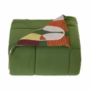 EDREDOM DUPLA-FACE CASAL/QUEEN 2,40 M X 2,50 M PAISAGISTA - MULTICOR/MUSGO - Foto 8