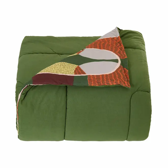 EDREDOM DUPLA-FACE CASAL/QUEEN 2,40 M X 2,50 M PAISAGISTA - MULTICOR/MUSGO - Foto 8