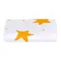 LENÇOL COM ELÁSTICO PARA BERÇO INFANTIL STAR 1,30 M X 70 CM X 18 CM VIA LÚDICA - BRANCO/SORBET DE MANGA - Foto 1