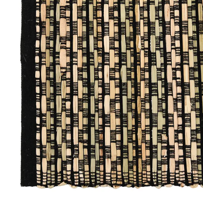 CAMINHO DE MESA 1,35 M X 33 CM MUQUÉM - PRETO/FIBRA CLARA - Foto 4